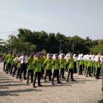 Bentuk Sikap Disiplin Koramil Kemlagi Latihkan PBB Siswa SMPN 2