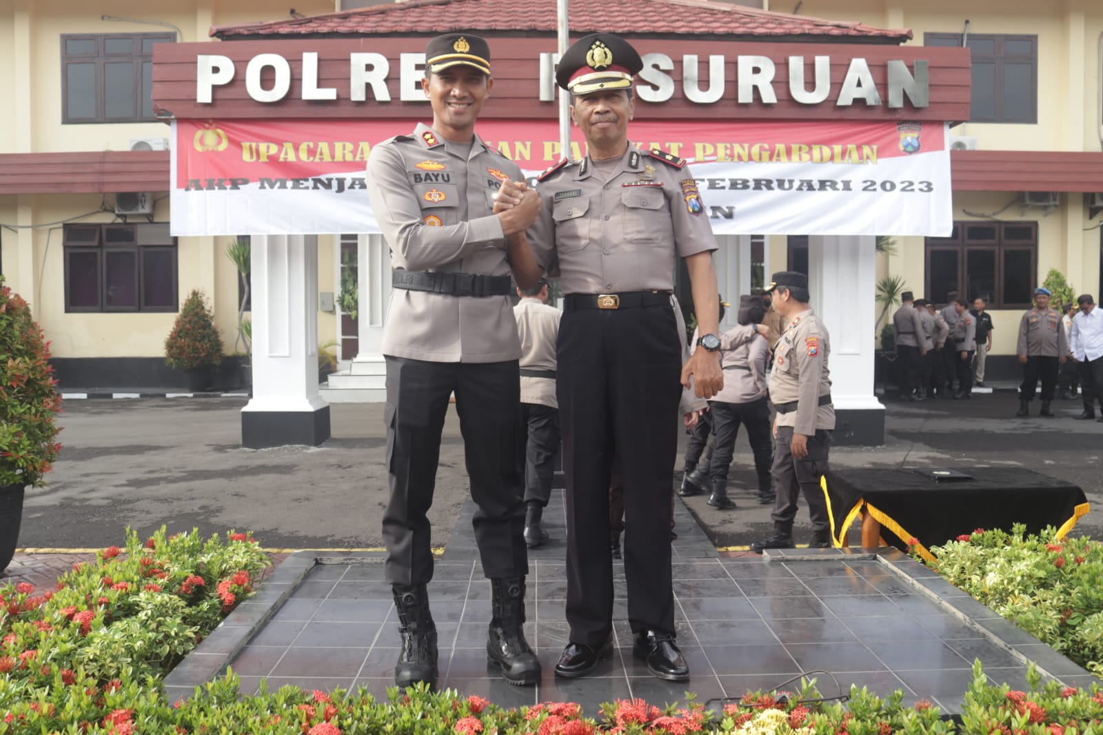 Kapolres Pasuruan Pimpin  Upacara Kenaikan Pangkat Pengabdian Anggota Polres Pasuruan