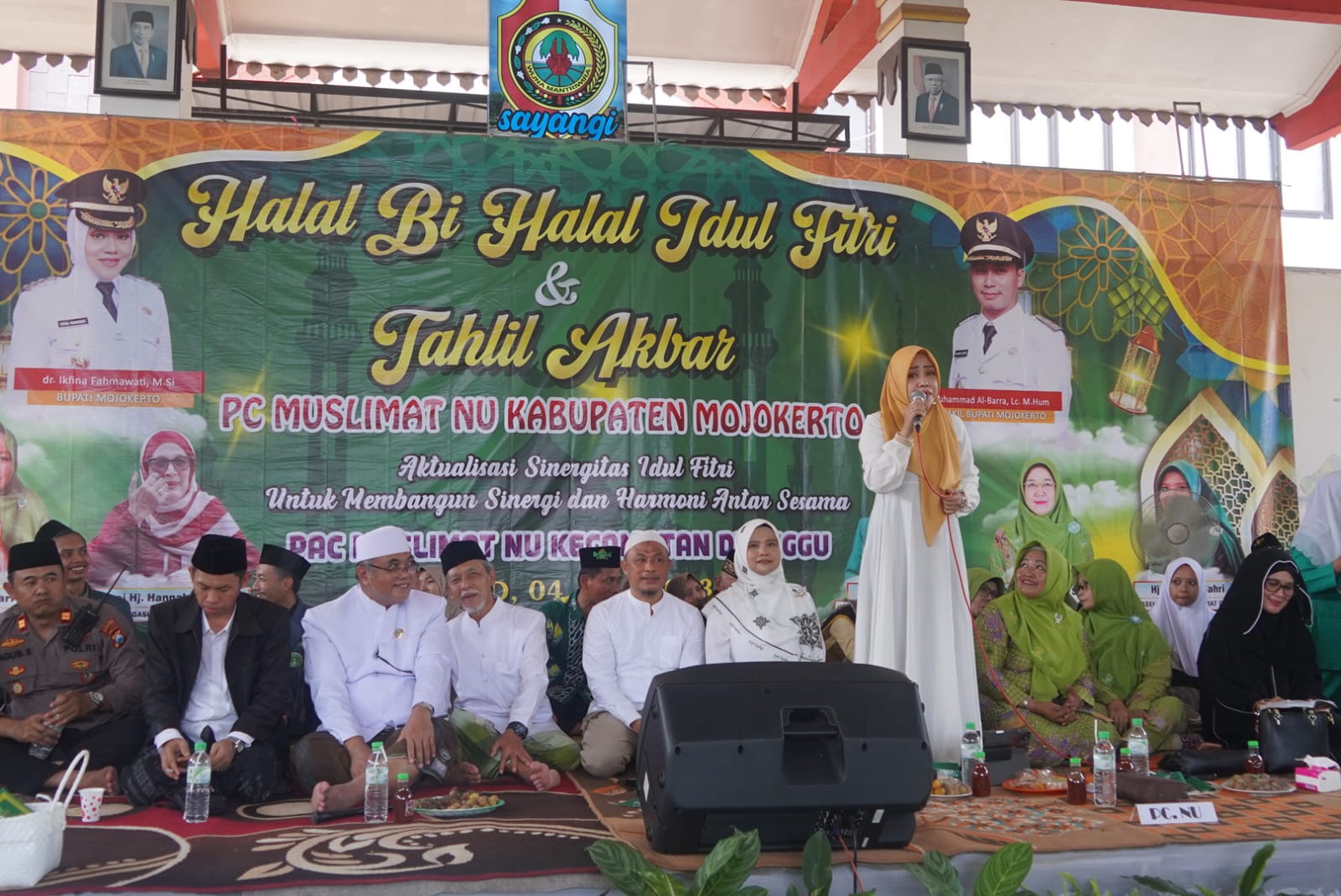 Bupati Ikfina Hadiri Tahlil Akbar PC Muslimat Kabupaten Mojokerto