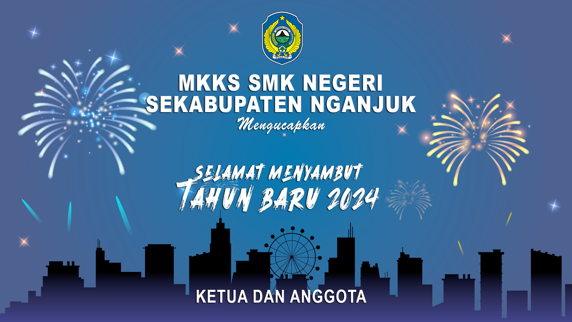 Selamat Tahun Baru 2024 MKKS SMK NEGERI Se Kabupaten Nganjuk