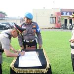 Rotasi Jabatan, Kapolresta Mojokerto Pimpin Upacara Sertijab 3 Pejabat Utama