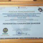 Capai Zona Hijau, Kabupaten Samosir Terima Penghargaan Pelayanan Publik dari Ombudsman RI