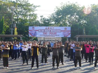 Sinergitas Tanpa Batas, Polres Pasuruan Menggelar Olahraga Bersama TNI-POLRI