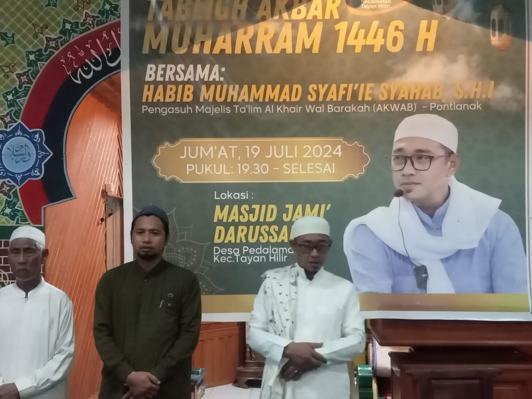 Tabligh Akbar 1 Muharram 1446 H Di Masjid Jami Darussalam Desa Pedalaman Dihadiri Babinsa 1204-07/Tayan Hilir