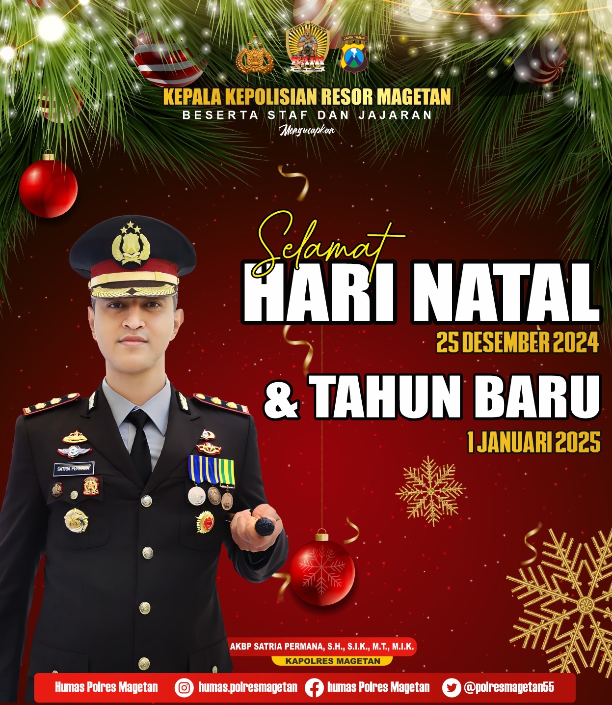 POLRES MAGETAN MENGUCAPKAN SELAMAT HARI NATAL