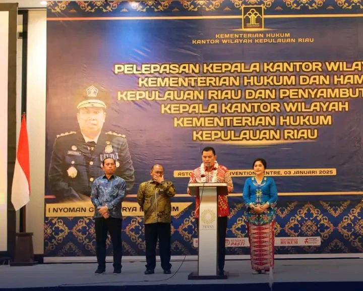 Karutan Batam Hadiri Pelepasan Kepala Kantor Wilayah Kementerian Hukum dan Ham Kepri serta Penyambutan Kepala Kantor Wilayah Kementerian Hukum Kepri