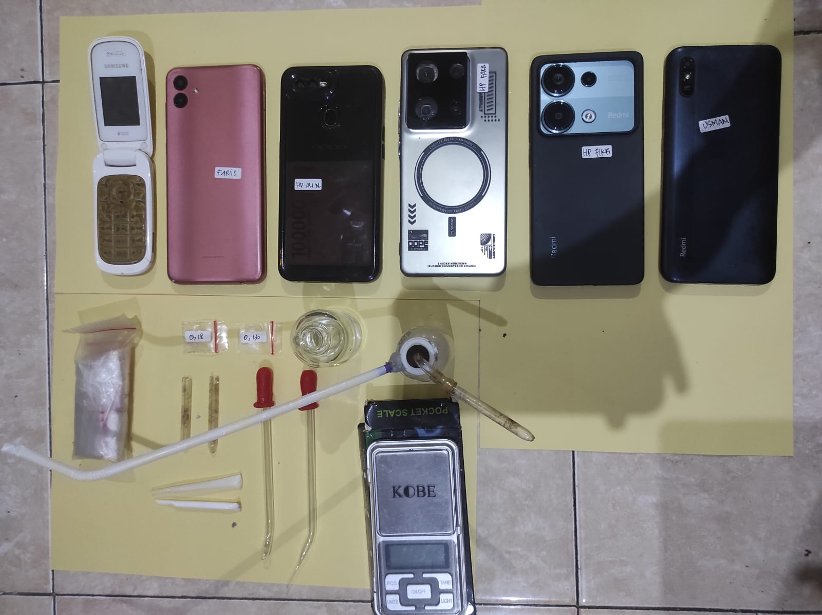 Grebek Rumah Kontrakan Polsek Bangil Amankan Empat Pelaku Penyalahgunaan Sabu