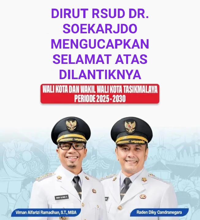 Selamat Atas Pelantikan Wali Kota Tasikmalaya