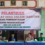 Pemdes Jati Alun Alun Kecamatan Prambon Sidoarjo, Gelar Pelantikan Kasi Pemerintahan & Kaur Perencanaan