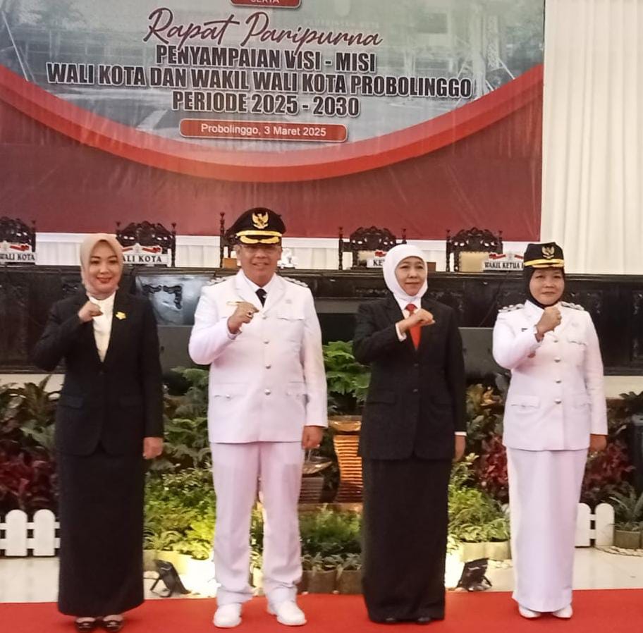 Serah Terima Jabatan Walikota Dan Wakil Walikota Probolinggo Periode 2025-2030 Serta Rapat Paripurna Penyampaian Visi Dan Misi