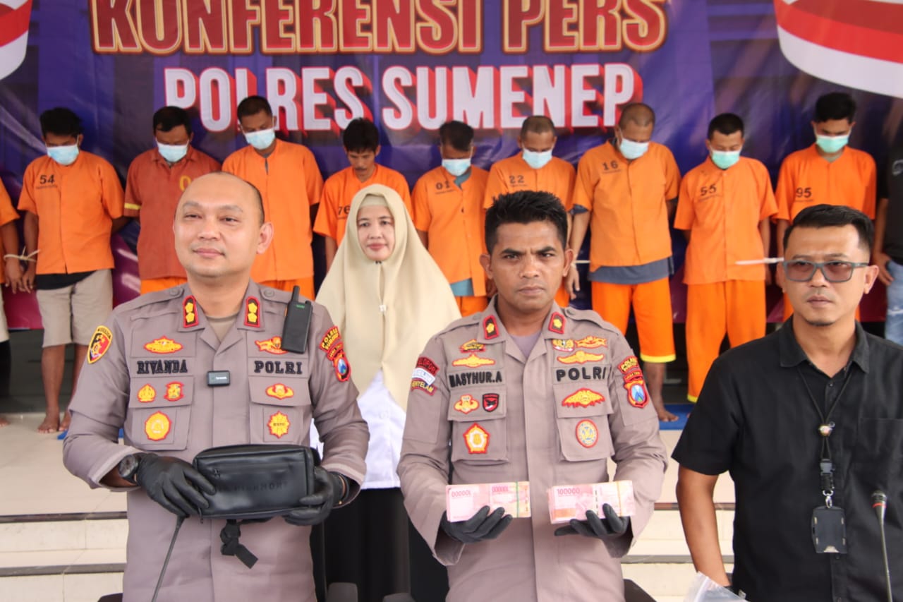 Kapolres Sumenep Pimpin Konferensi Pers, Ungkap 18 Kasus Tindak Pidana Selama Dua Bulan