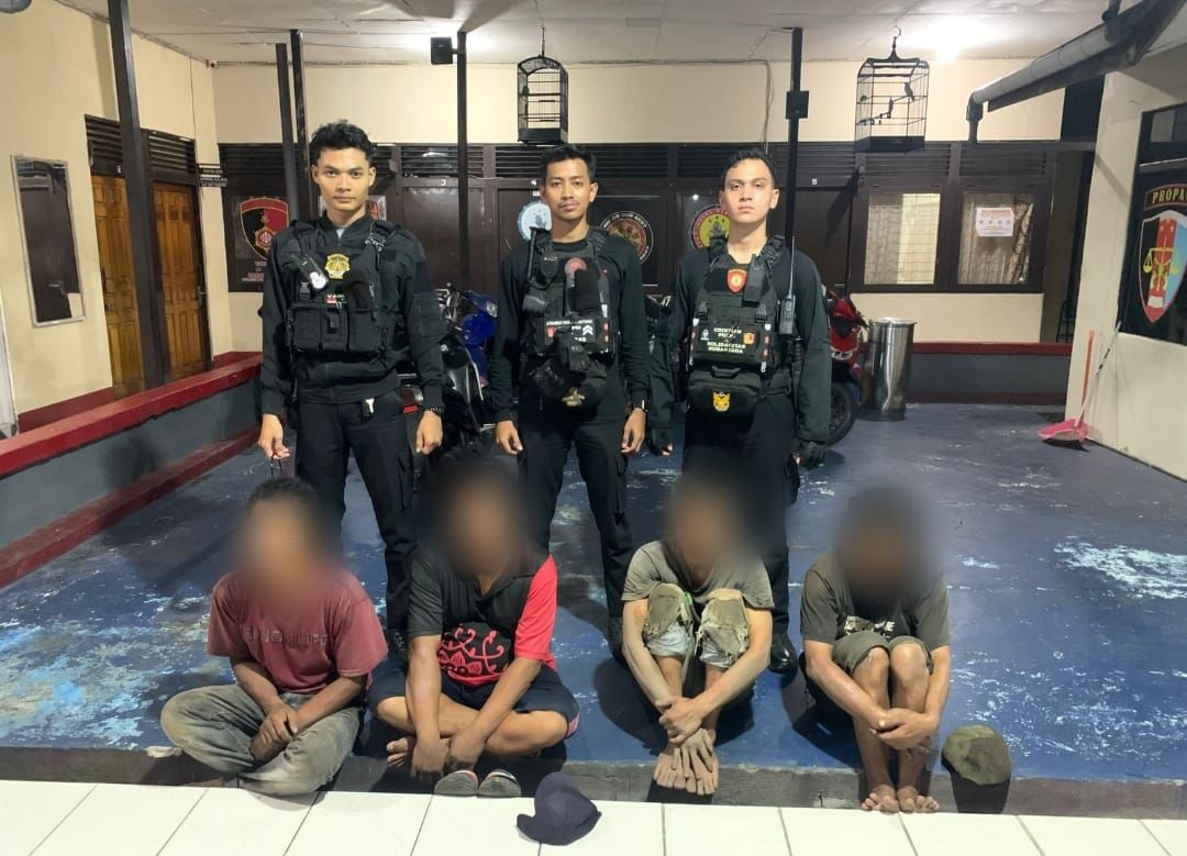 Patroli Enggang Polresta Pontianak Berhasil Amankan Pelaku Pencurian Kabel Telkom di Jalan Abdulrahman Saleh