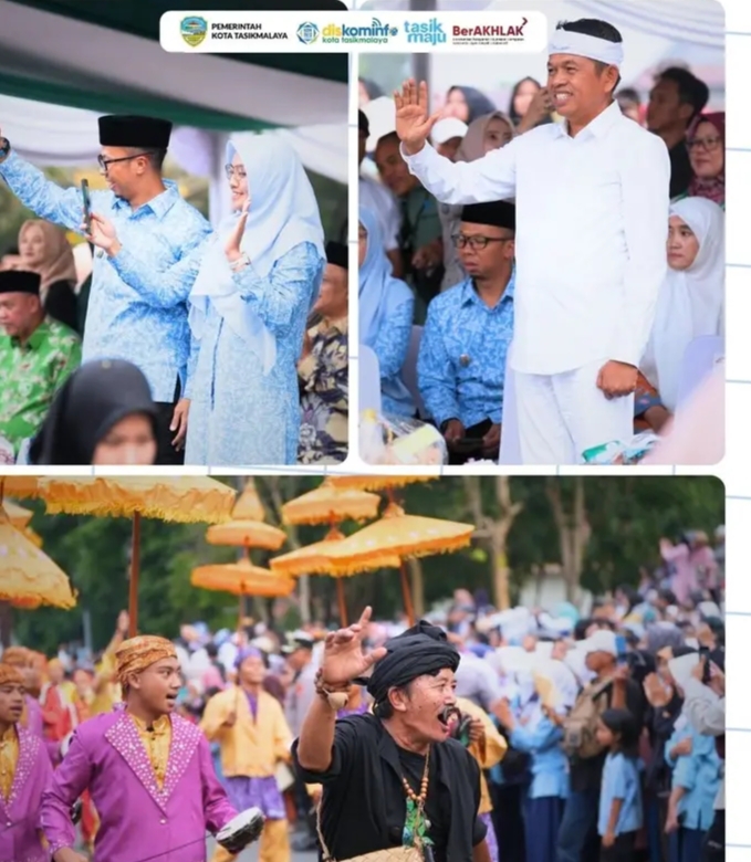 Dalam MTQH Ke – 39 Tingkat Propinsi Jawa Barat Kota Tasikmalaya Kirimkan 144 Orang Kafilah Dalam Pawai Ta’aruf