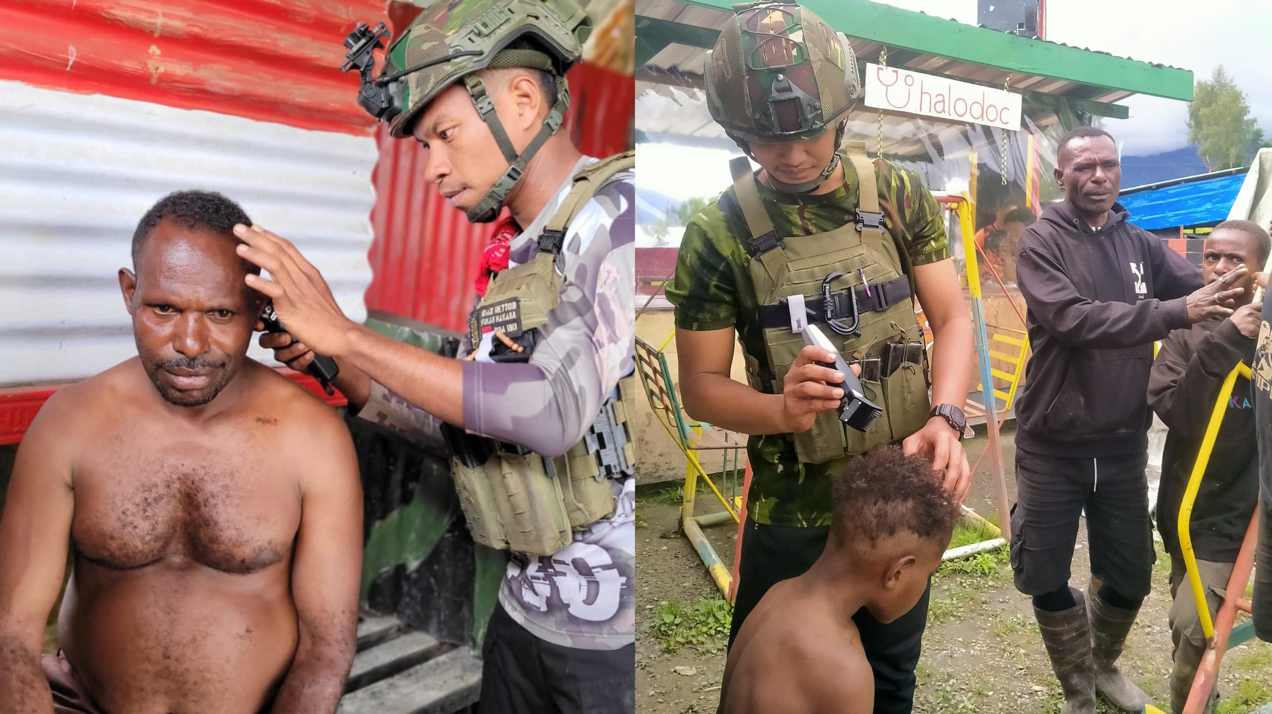 TNI Cukur Rambut Warga Papua, Bangun Kedekatan dan Cerminkan Persatuan