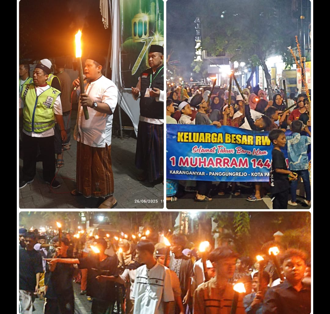 Pergantian Tahun Baru Islam Warga RW 1 Kelurahan Karanganyar Menggelar Arak Arakan Obor