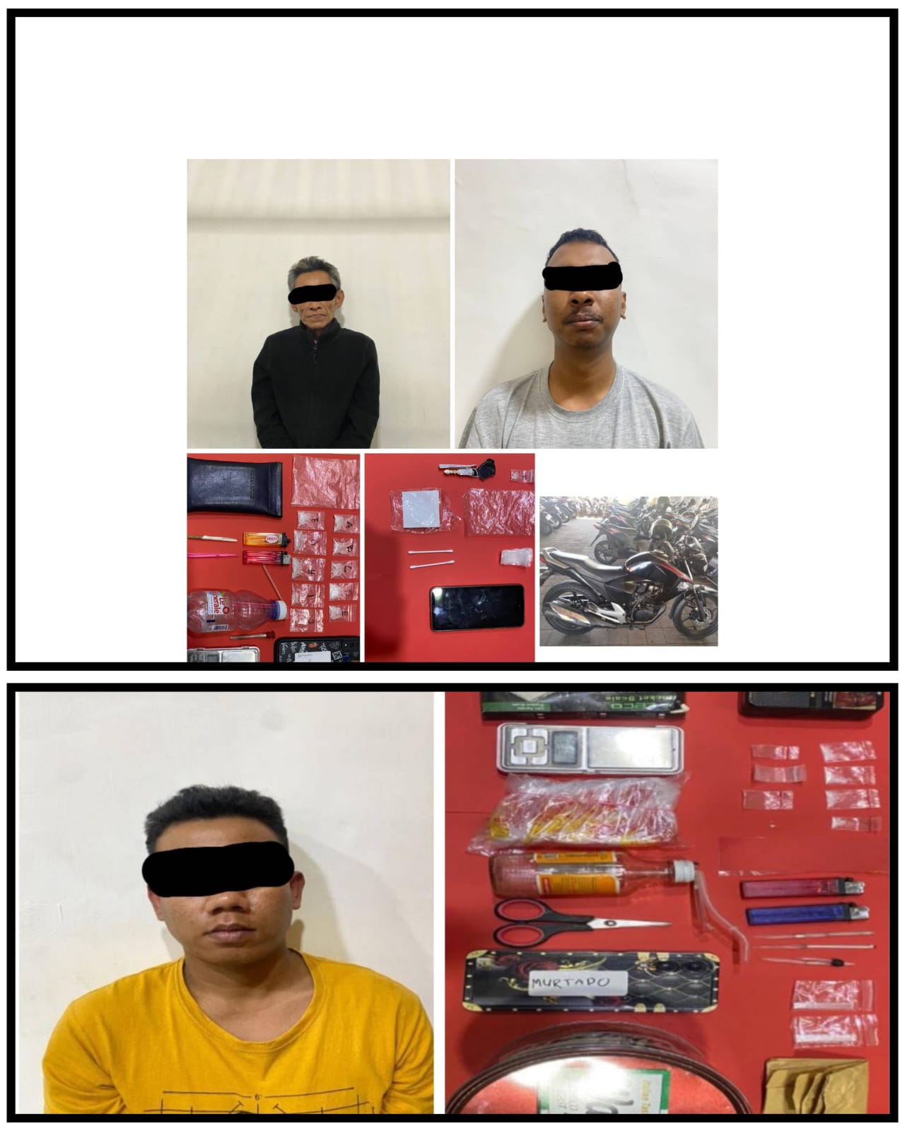 Polres Pasuruan Kota Ungkap Dua Kasus Narkotika, Tiga Tersangka Diamankan Beserta Puluhan Barang Bukti Sabu