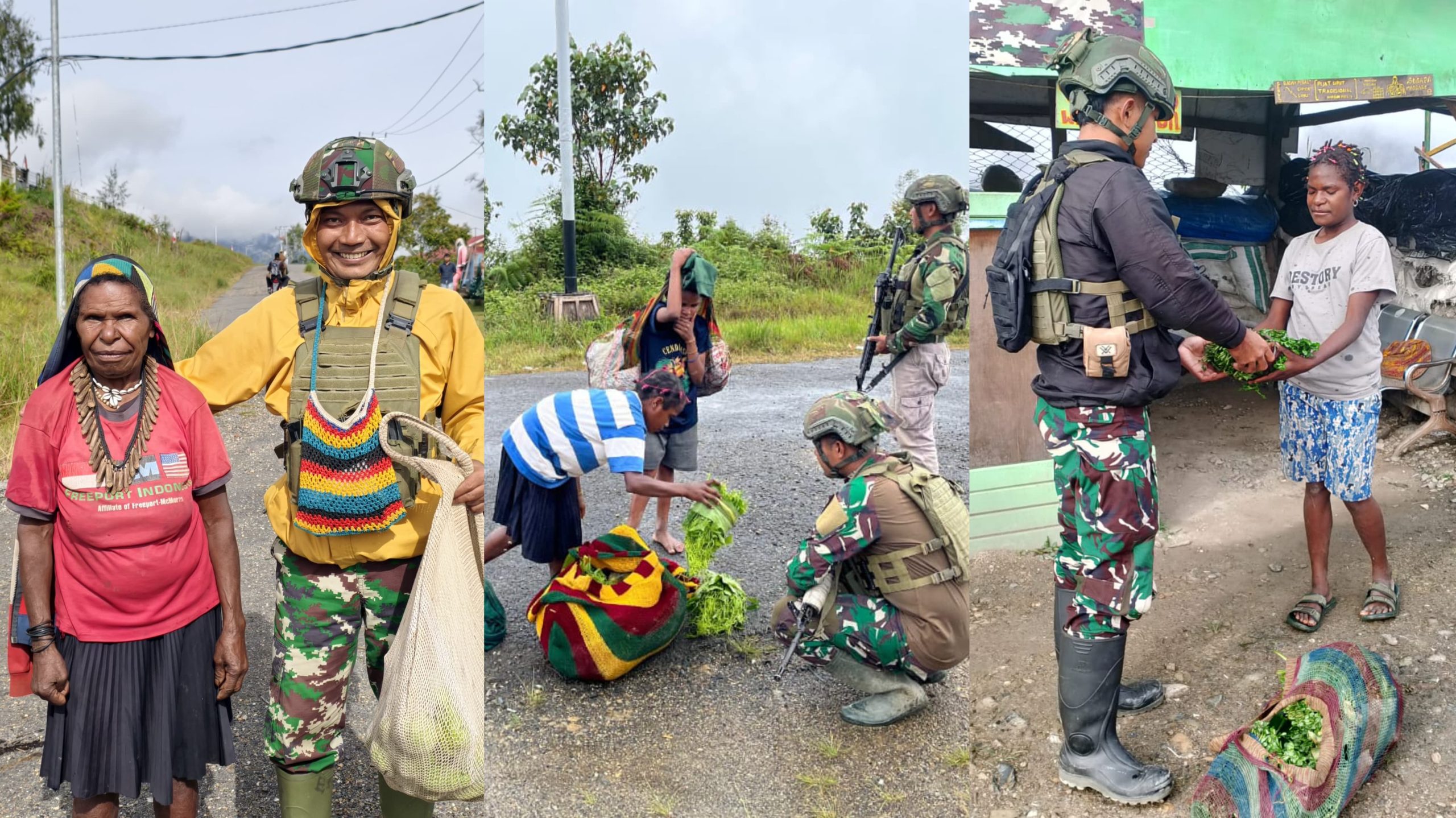 Satgas Yonif 500/Sikatan Borong Hasil Tani Mama-Mama Papua, Bukti Nyata Persaudaraan di Intan Jaya