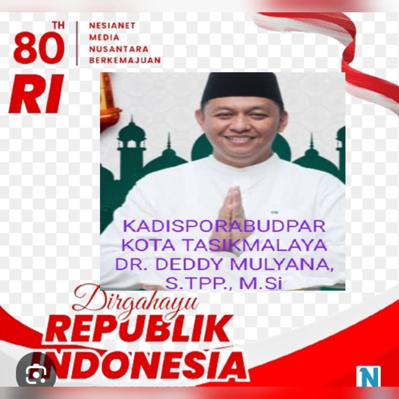 Kadisporabudpar Kota Tasikmalaya Dirgahayu Republik Indonesia ke-80