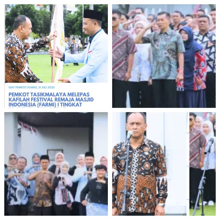 Sekda Pemkot Tasikmalaya Melepas Kafilah Festival Remaja Masjid Indonesia Tingkat Provinsi Jawa Barat