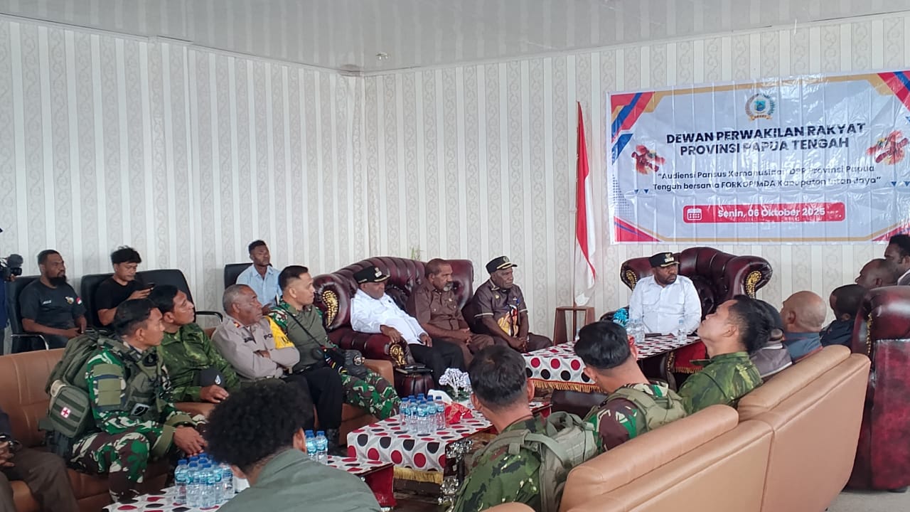 Satgas Yonif 500/Sikatan Memperkuat Sinergitas Melalui Audiensi Pansus DPR Papua Tengah Bersama Forkopimda Intan Jaya, TNI dan Polri Dukung Stabilitas dan Kesejahteraan Masyarakat