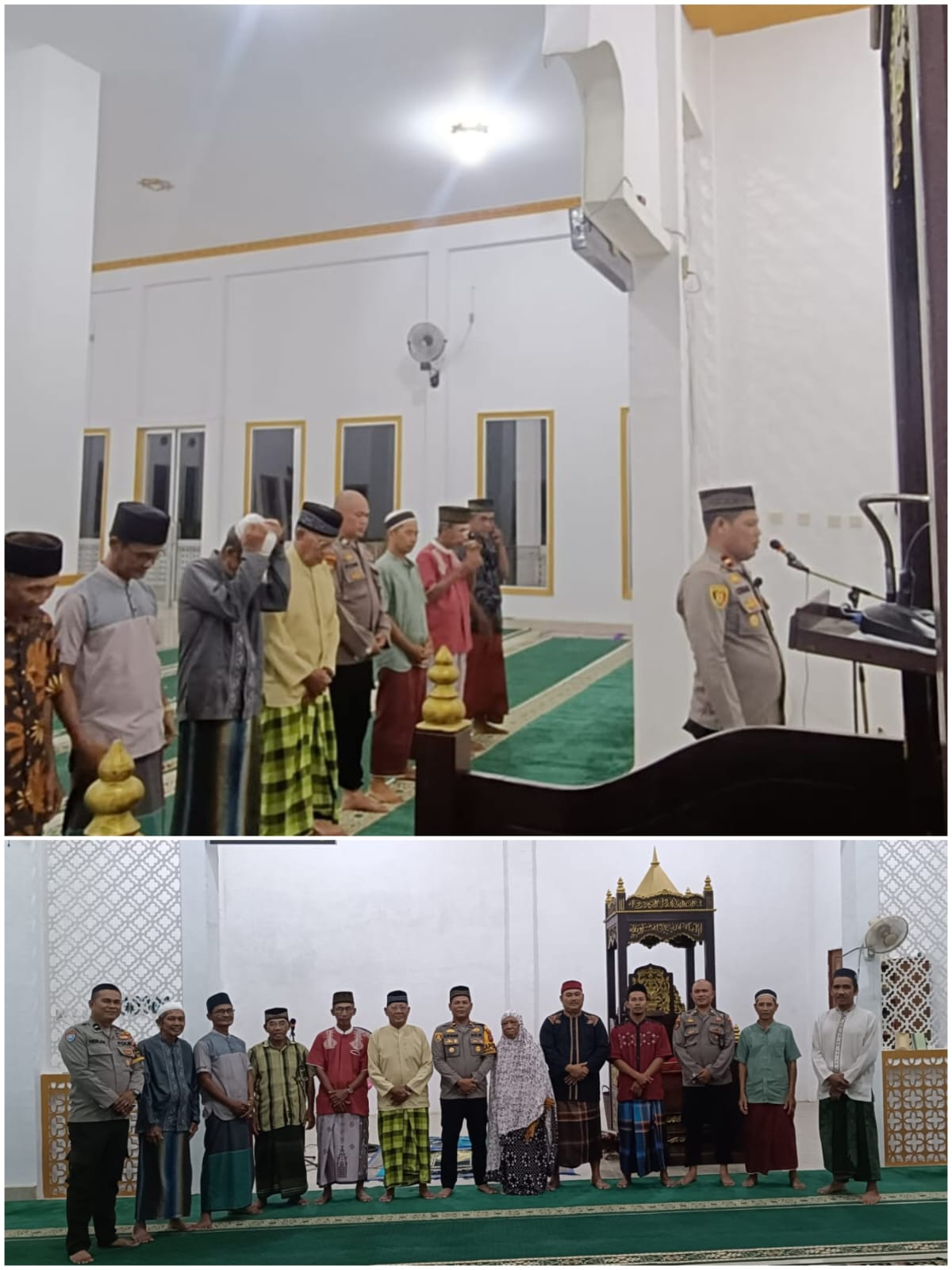 Polsek Muara Pawan Gelar Subuh Keliling di Masjid Babul Ihsan Desa Sungai Awan Kiri