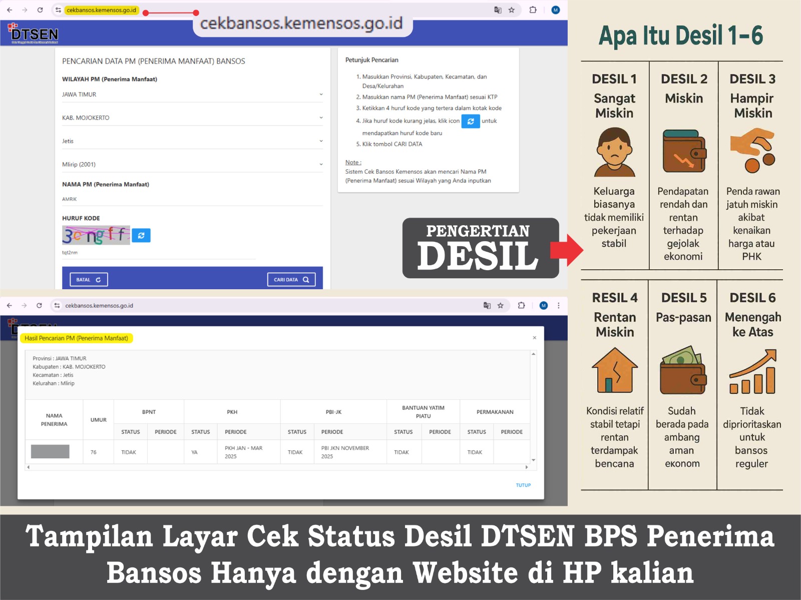 Cara Cek Status di DTSEN BPS Penerima Bansos 2025 Hanya dengan Website di Handphone Pintar anda