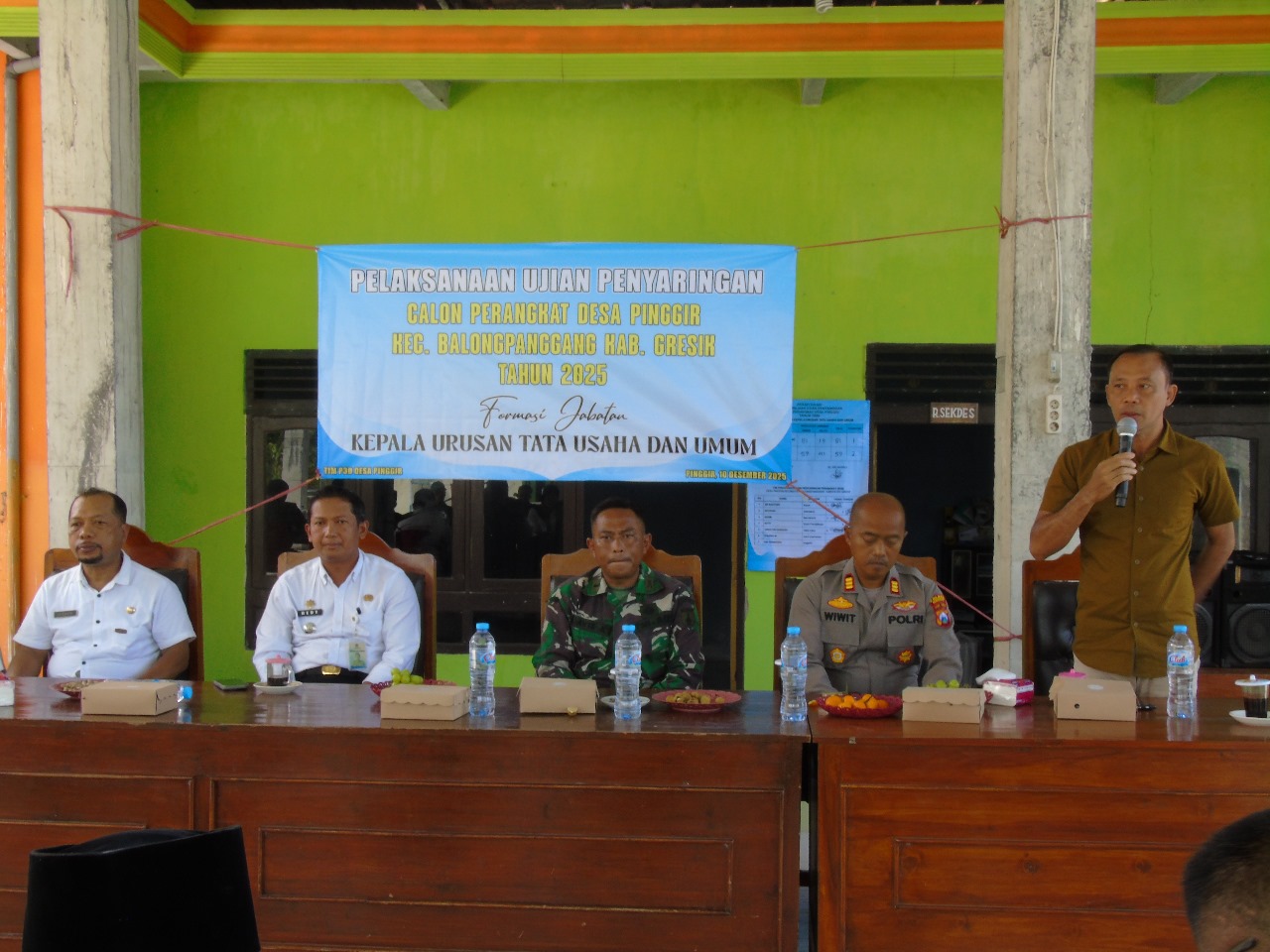 Seleksi Calon Perangkat Desa Pinggir hari ini berlangsung lancar