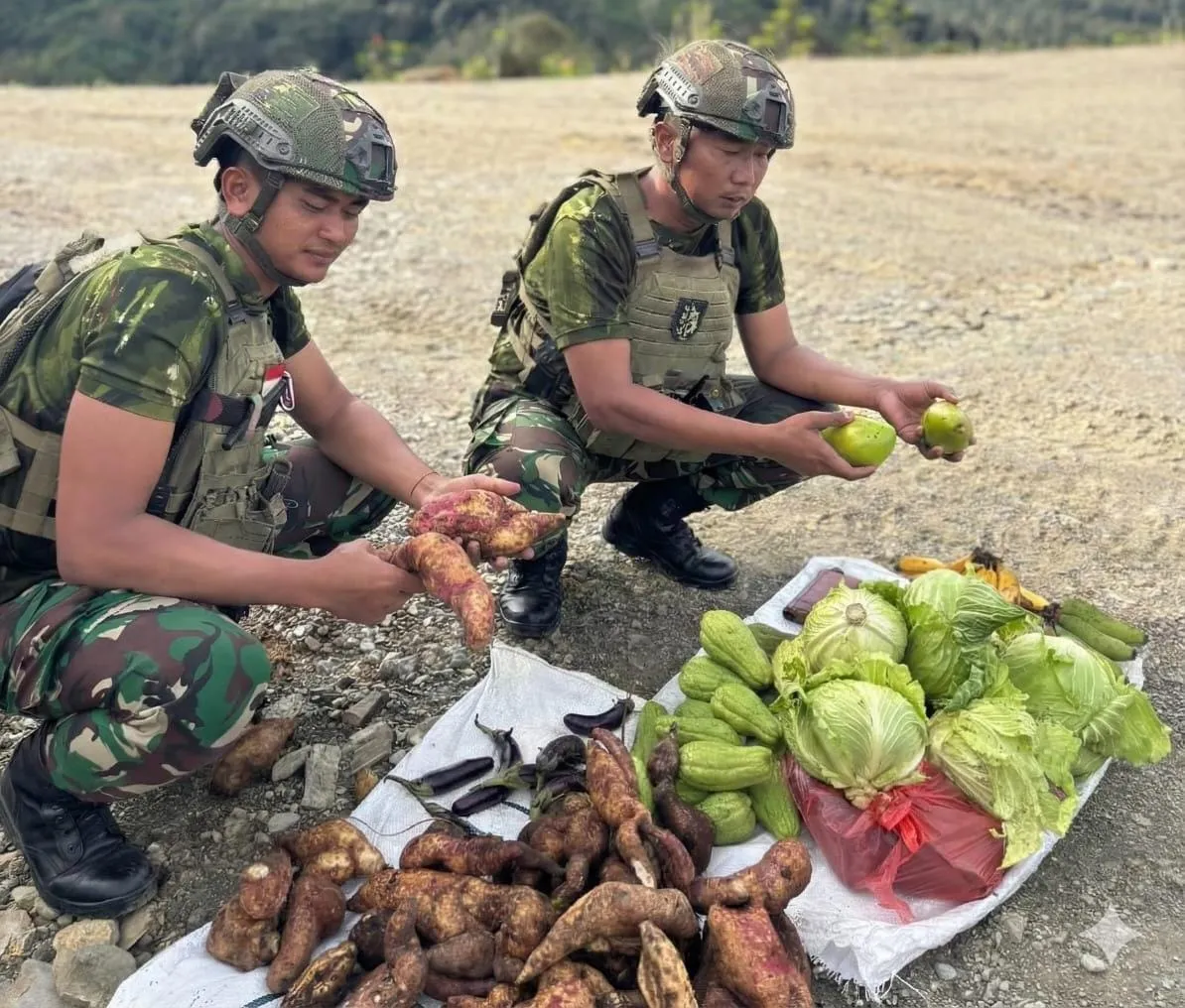Satgas Yonif 500/Sikatan Laksanakan Rosita Borong Hasil Petani, Dorong Kesejahteraan Warga Intan Jaya
