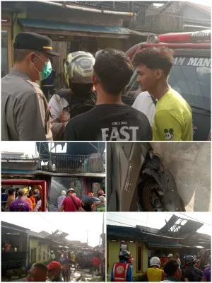 Diduga Kosleting Listrik Sebuah Rumah Warga Dikomplek Bhayang Kara Permai Serdam Hangus Terbakar