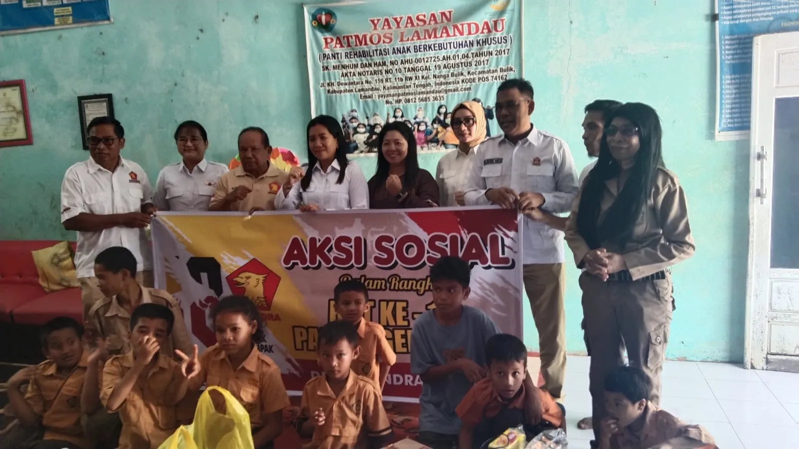 Ketua Fraksi Partai Gerindra DPRD Lamandau Dan Rombongan Gelar Bakti Sosial