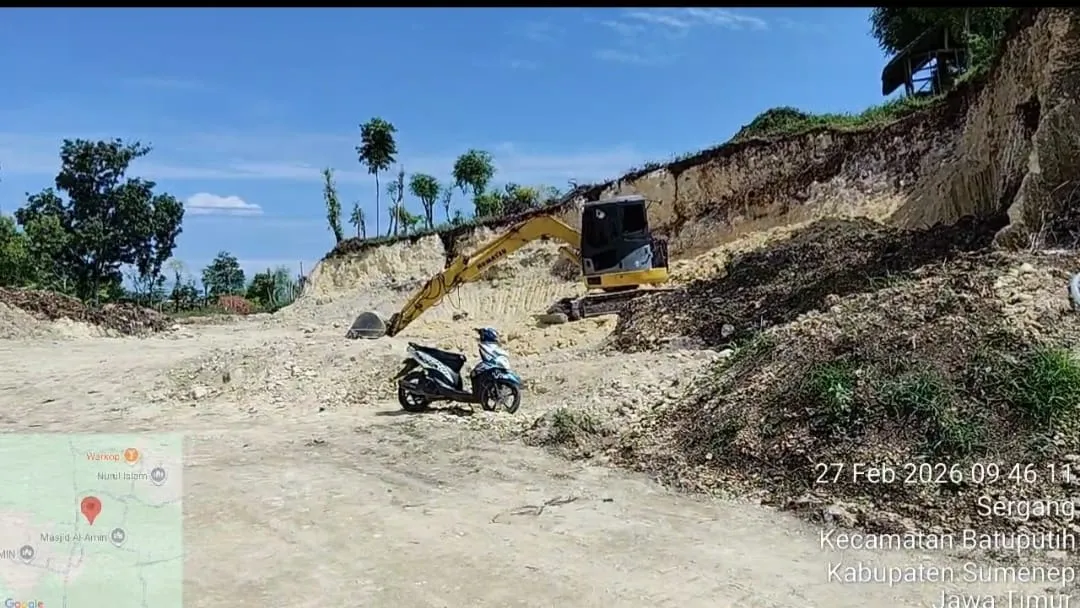 Diduga galian C di Dua Desa Kec.Batu Putih Kab. Sumenep APH Tutup Mata. .