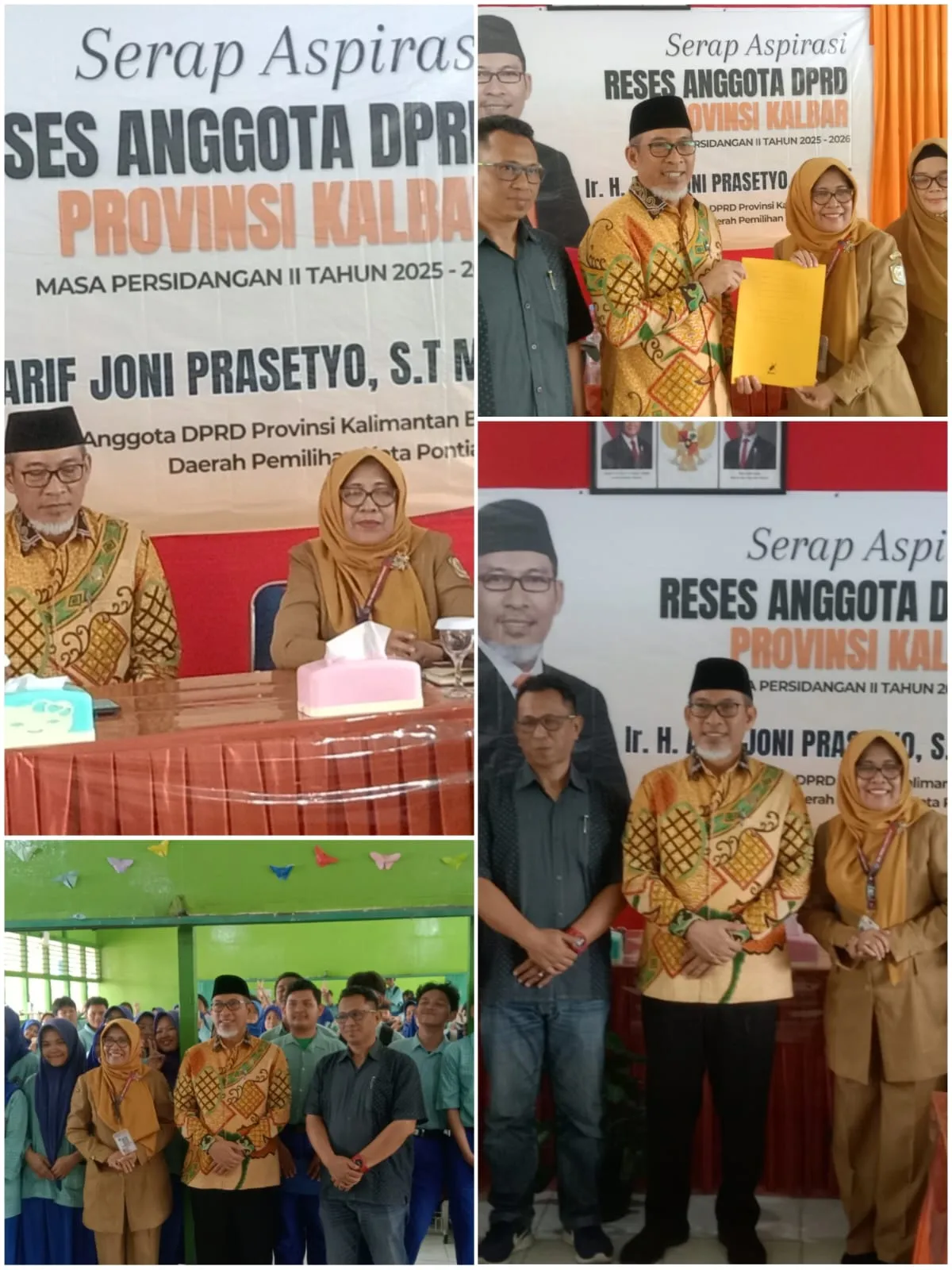 Kegiatan Reses Anggota DPRD Provinsi Kalbar Ir.H Arif Joni Prasetyo.ST.MT.di.SMA Negeri 6.Pontianak Timur