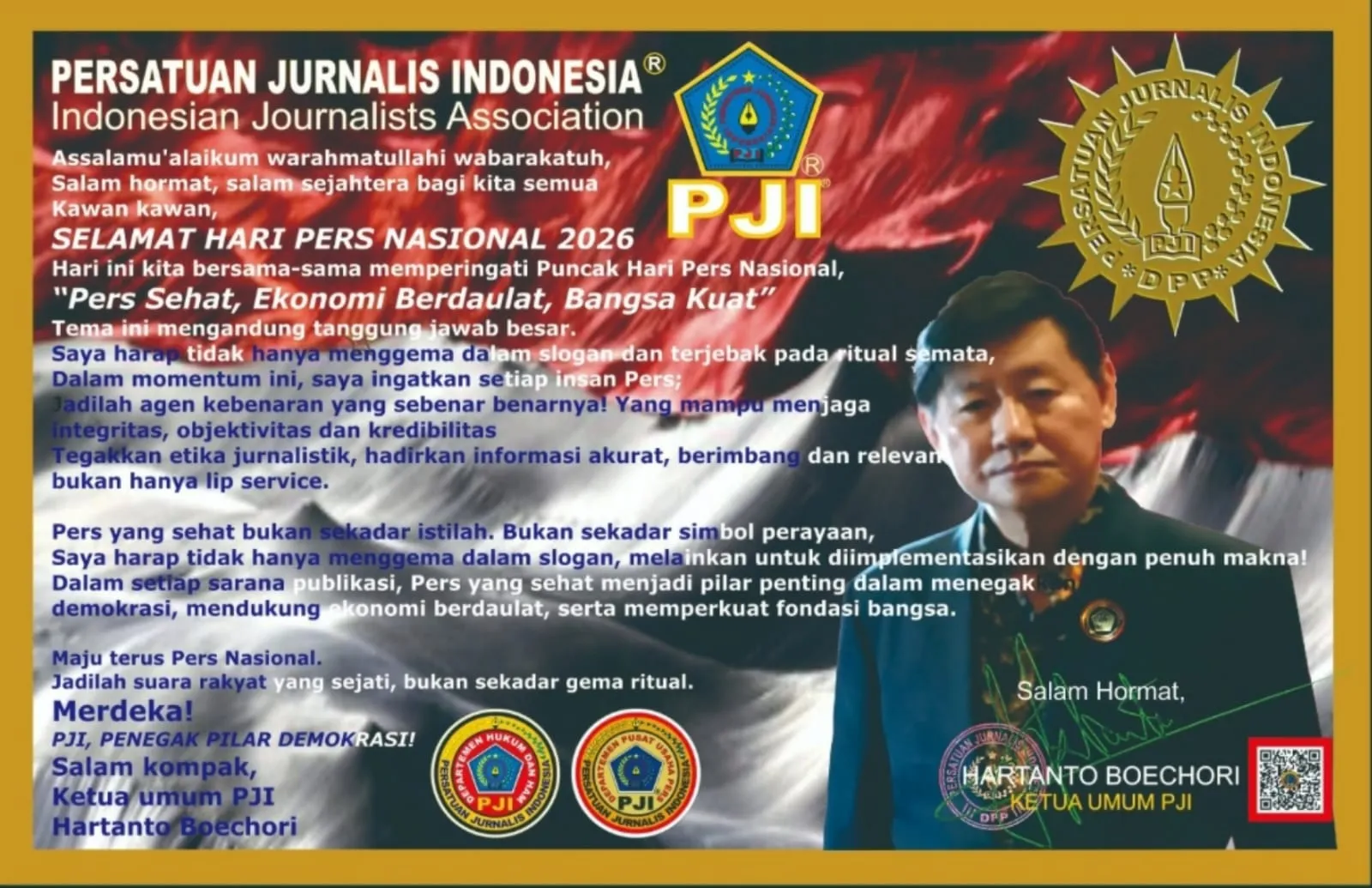 PJI Serukan Pers Jadi Agen Kebenaran pada Puncak Hari Pers Nasional 2026