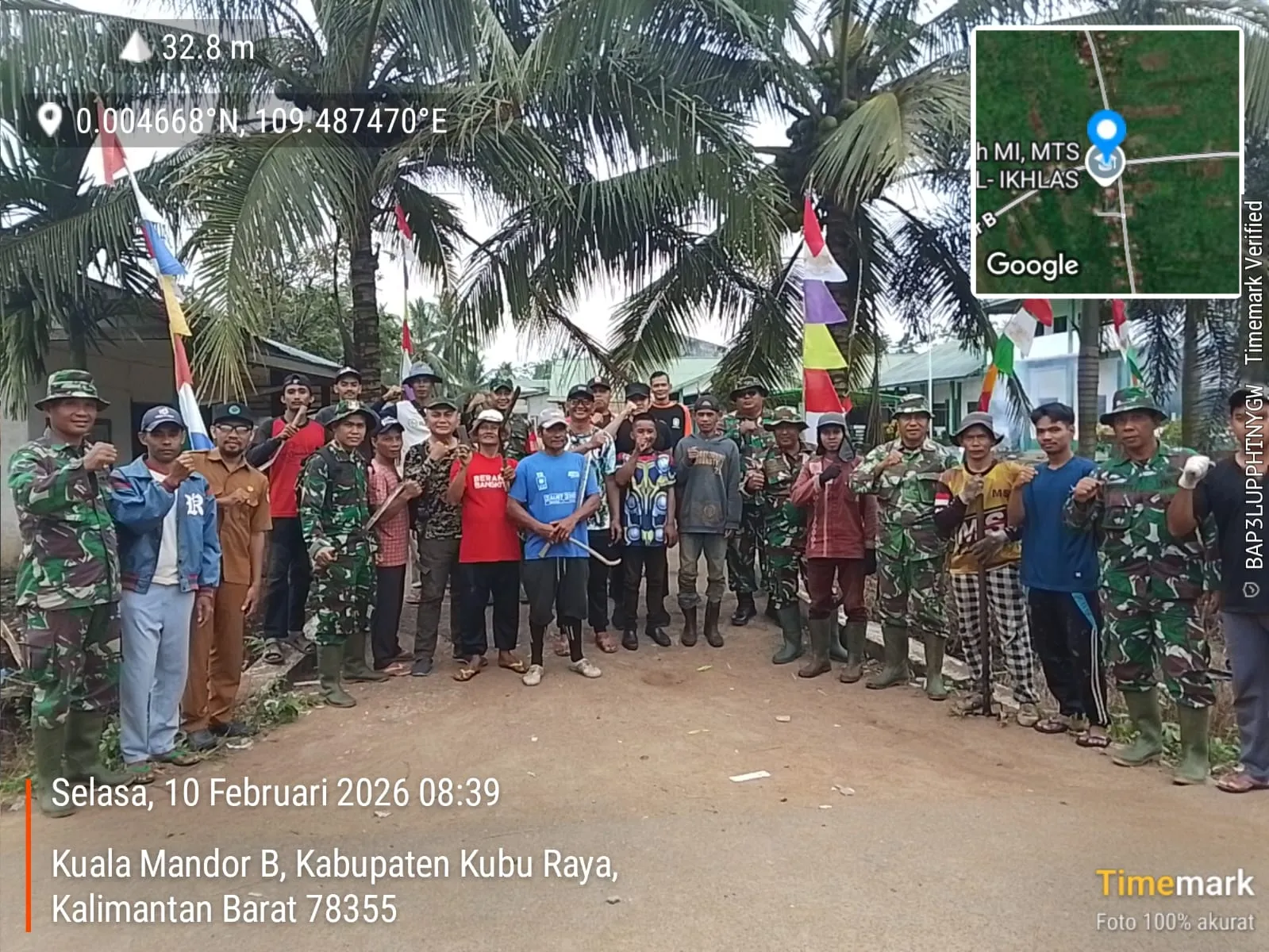 Koramil 1207 -06 Sungai Ambawang laksanakan Karya.Bhakt