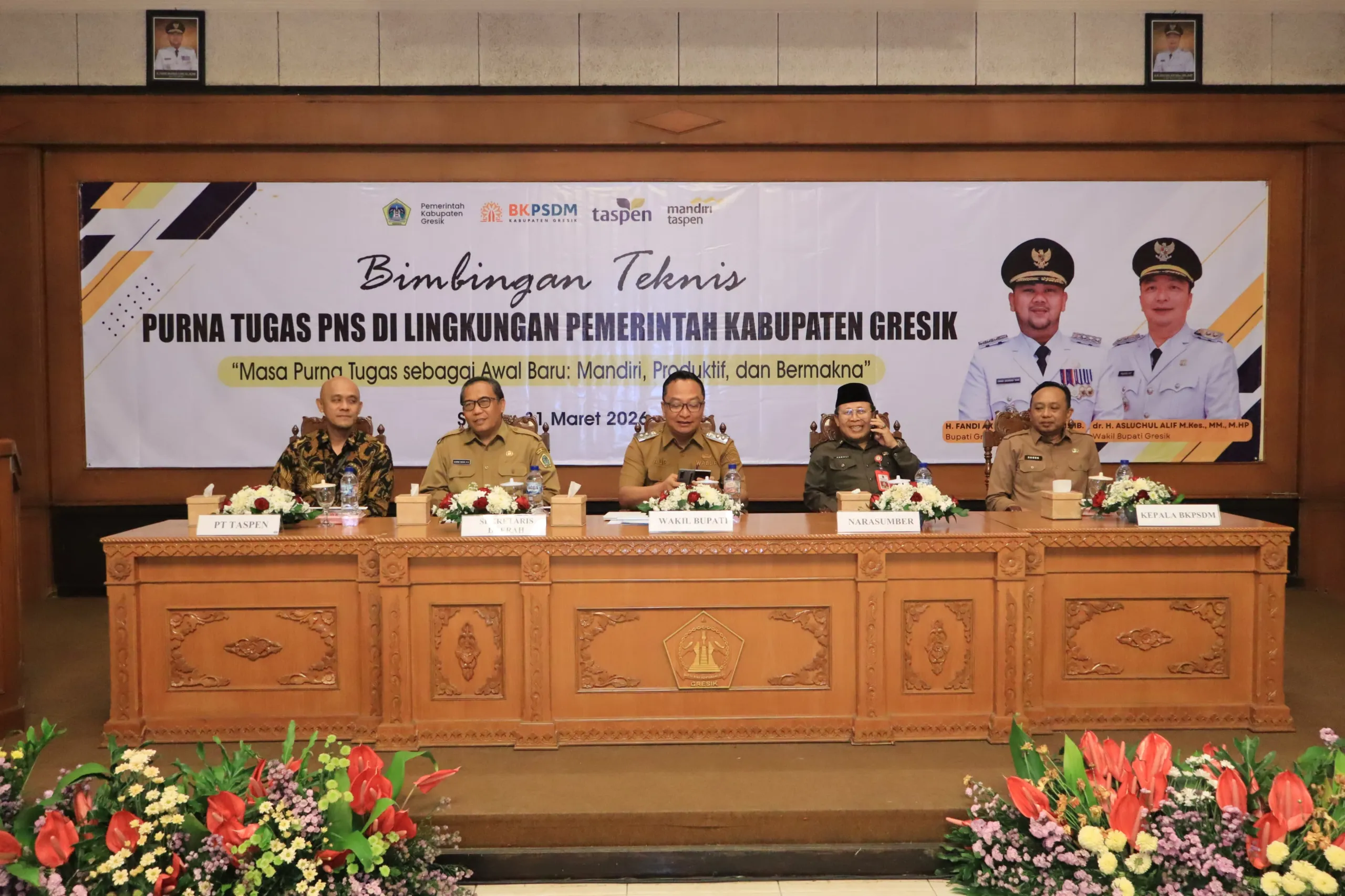 Bimtek Purna Tugas, Wabup Alif Ajak ASN Gresik Tetap Berkarya Pasca Pensiun