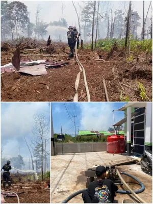 Lahan Gambut di Komplek RBK Raya Terbakar Pemadam.Formaslidam Siaga