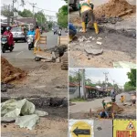Kegiatan pemasangan Box Culvert di jalan perdana