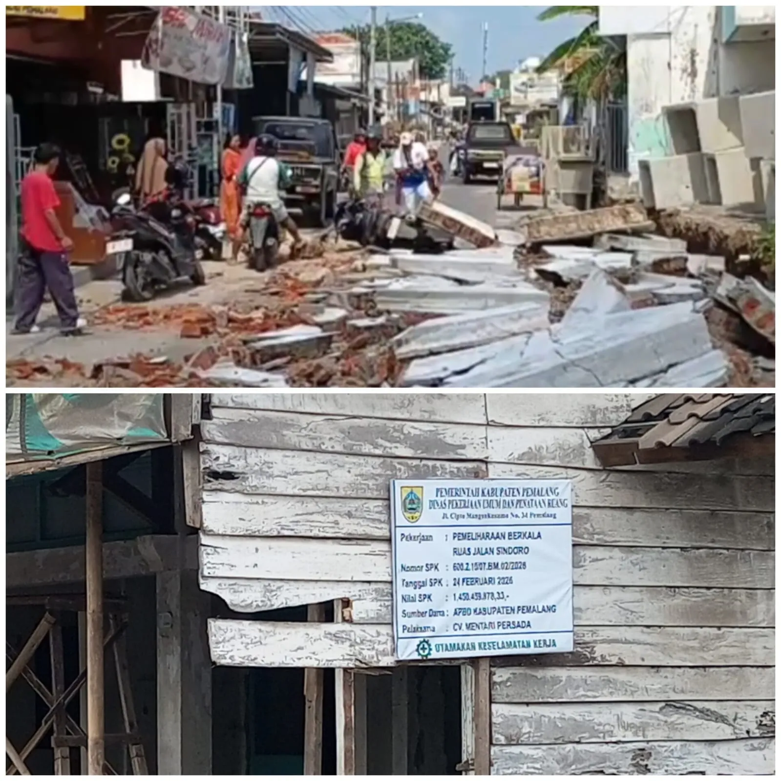 Proyek Galian Gorong-Gorong Sedalam 1,5 meter Sebabkan Tembok Roboh, Satu Korban Dilarikan Ke Rumah Sakit 