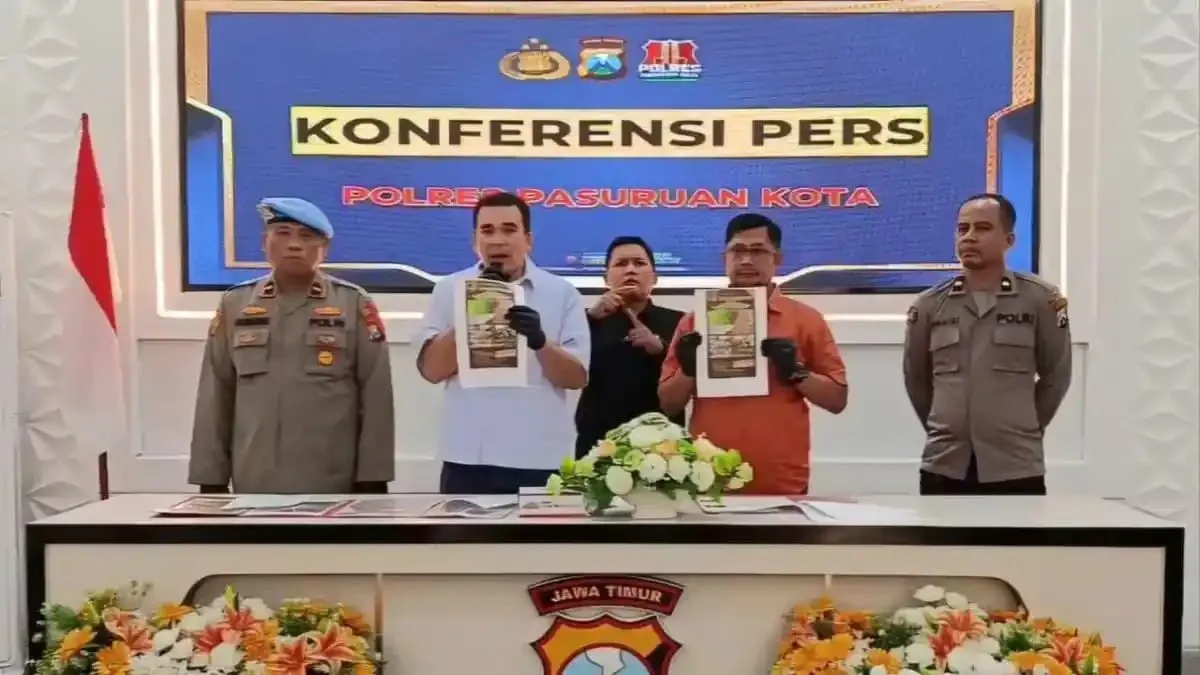 Polres Pasuruan Kota Gelar Konferensi Pers Penemuan Mayat di Area Persawahan