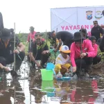 Jaga Ekosistem Pesisir, Polres Probolinggo Kota Tanam Mangrove di Pantai Permata
