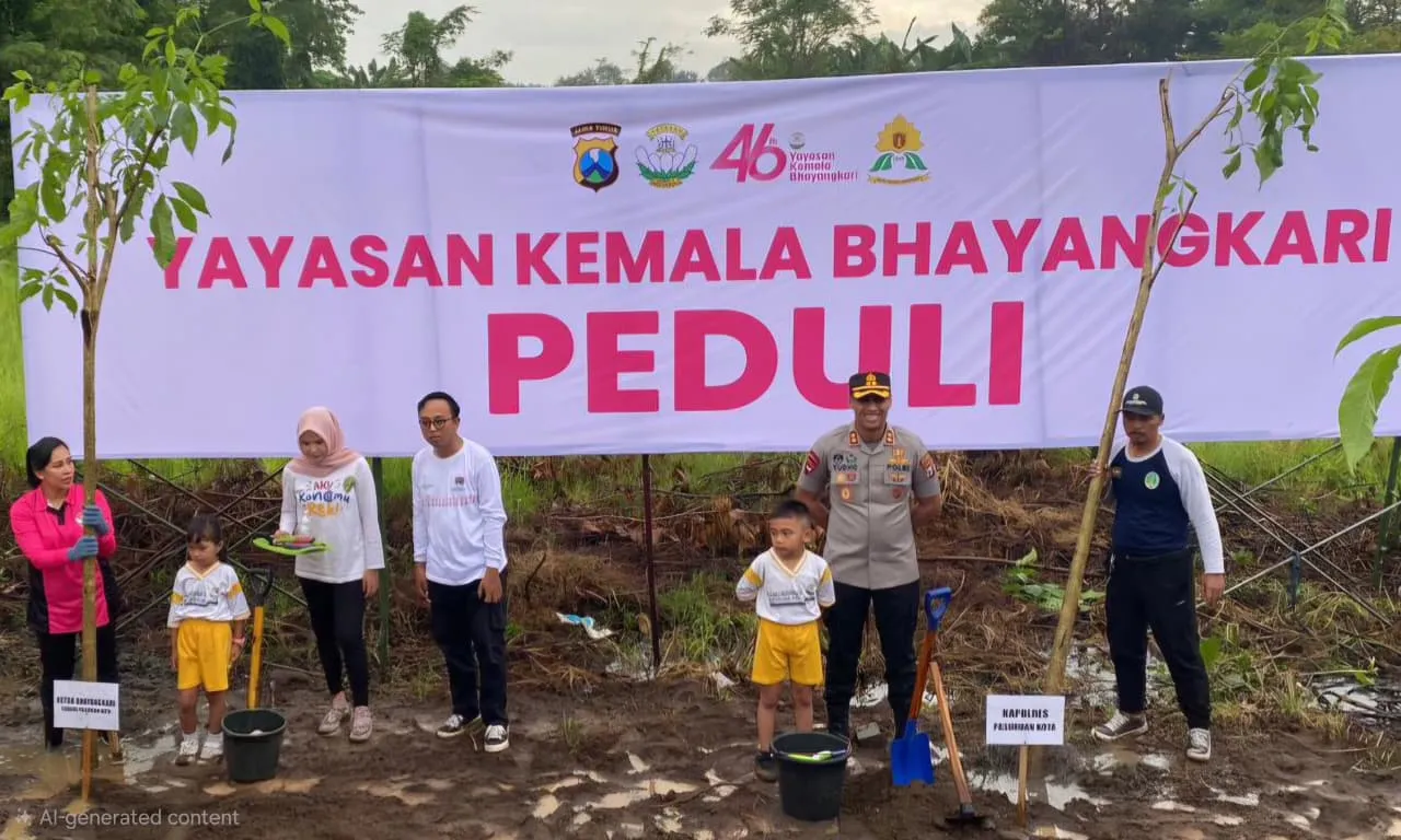 Peduli Lingkungan, Bhayangkari Cabang  Polres Pasuruan Kota Gelar Penanaman Pohon Peringati Hari Kemala Bhayangkari ke-46
