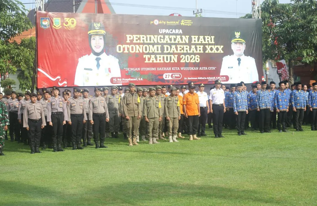 Upacara Hari Otonomi Daerah ke-30 di Kota Mojokerto, Wawali Tekankan Sinergi Pusat-Daerah