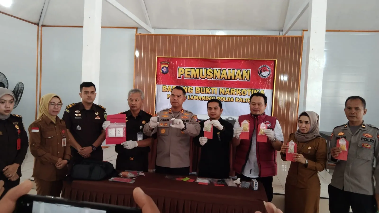 Polres Lamandau Musnahkan BB Narkotika Jenis Sabu Pil Inex dan Jenis Etomidate