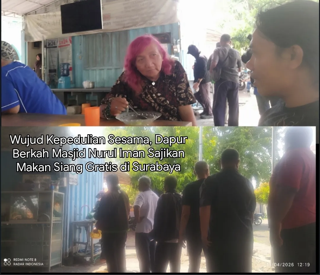Wujud Kepedulian Sesama, Dapur Berkah Masjid Nurul Iman Sajikan Makan Siang Gratis di Surabaya