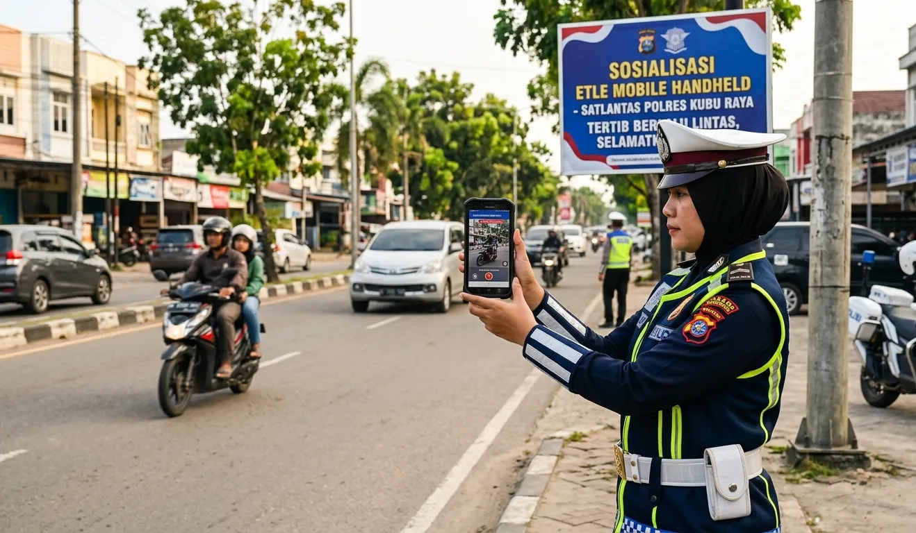 Modernisasi Penegakan Hukum, Satlantas Polres Kubu Raya Siap Operasikan ETLE Mobile Handheld