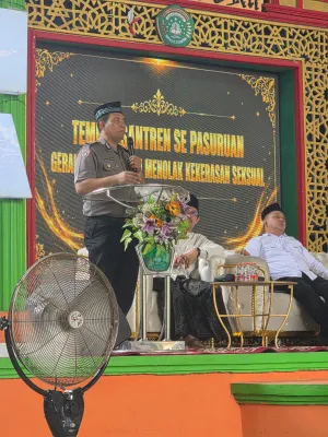 Polres Pasuruan Sebagai Nara Sumber Gerakan Pesantren Tolak Kekerasan Seksual Menggema di Pasuruan