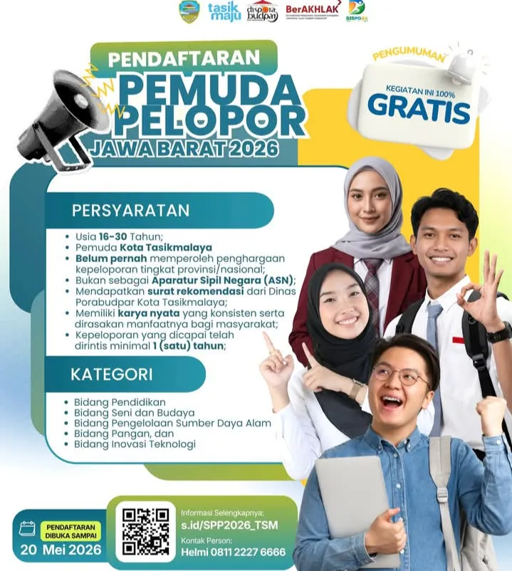 PEMKOT TASIKMALAYA BERSAMA DISBUDPORABUDPAR ADAKAN PENDAFTARAN PEMUDA PELOPOR JAWA BARAT 2026.