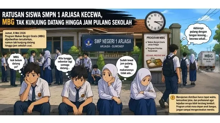 Ratusan Siswa SMPN 1 Arjasa Kecewa, MBG Tak Kunjung Datang Hingga Jam Pulang Sekolah