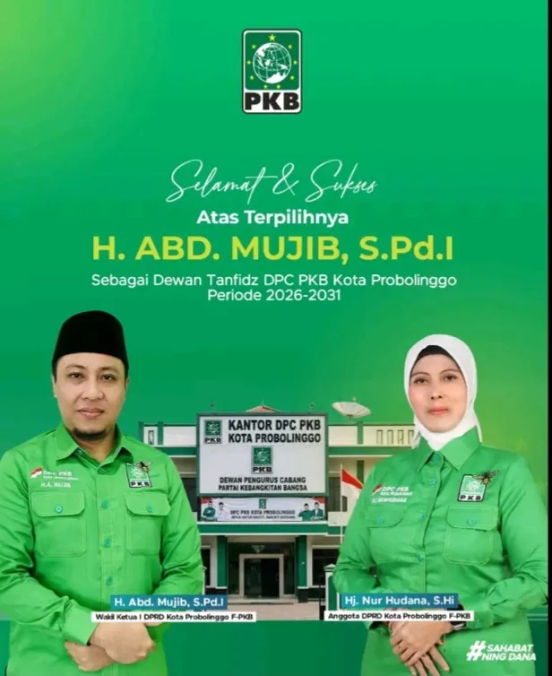Media Radar Indonesia Ucapkan Selamat atas Terpilihnya H. Abd. Mujib, S.Pd.I sebagai Dewan Tanfidz DPC PKB Kota Probolinggo Periode 2026–2031