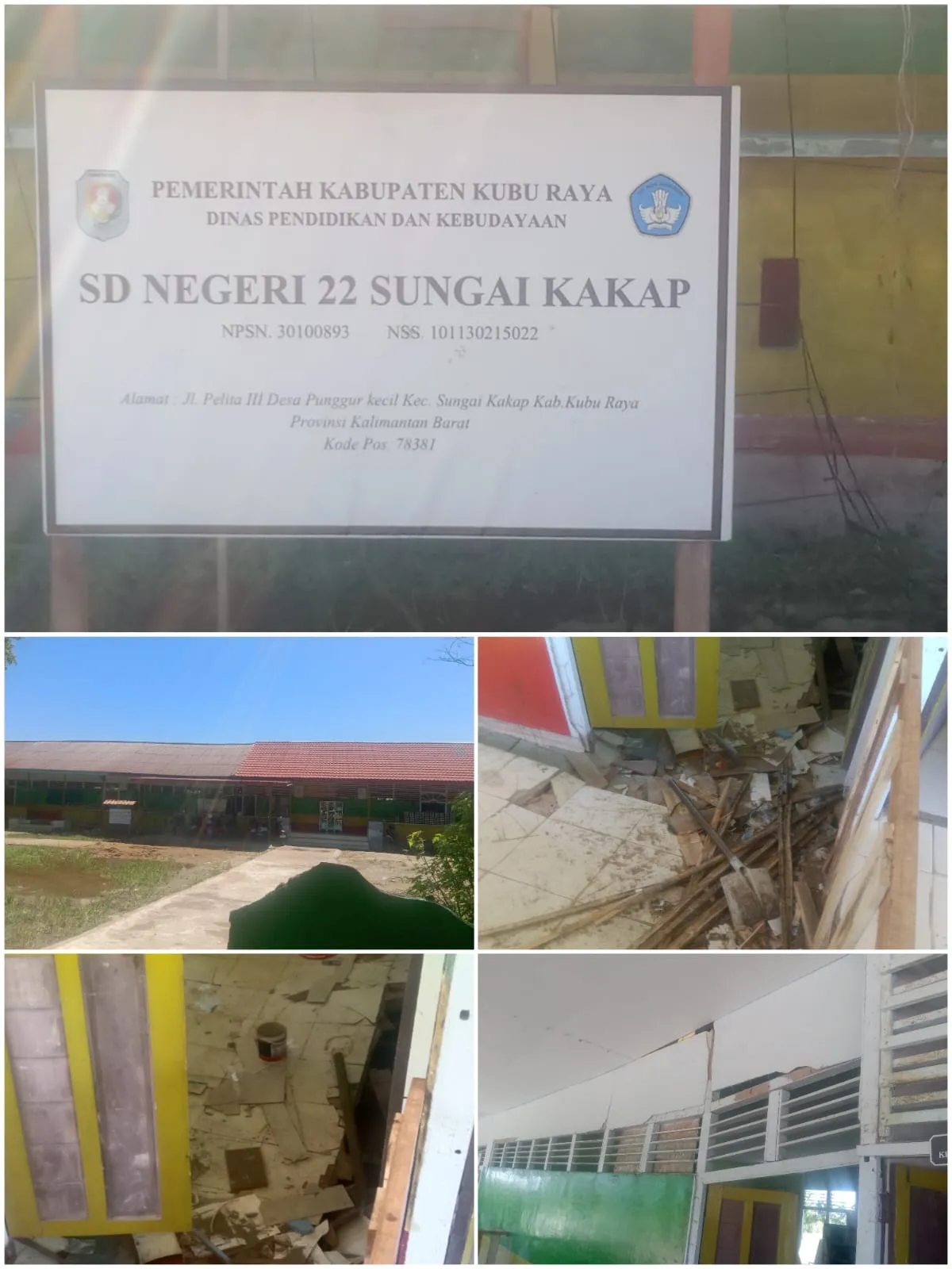 Inilah Potret Kerusakan  SDN 22 Sungai Kakap
